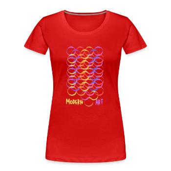 Modern Art - Women's Premium Organic T-Shirt - red - Front - Mia (176cm)