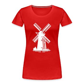 Moulin à vent néerlandais pour farine de blé - T-shirt bio Premium Femme - rouge - Devant - Mia (176cm)