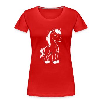 Pony - Frauen Premium Bio T-Shirt - Rot - Vorne - Mia (176cm)