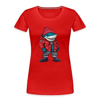 Hai Winter Fashion - Frauen Premium Bio T-Shirt - Rot - Vorne - Mia (176cm)