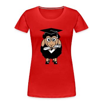 Schaf Schule Zeugnis College Abschluss Abi Schüler - Frauen Premium Bio T-Shirt - Rot - Vorne - Mia (176cm)