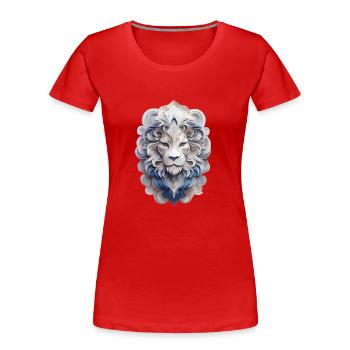 Signe du zodiaque Lion - T-shirt bio Premium Femme - rouge - Devant - Mia (176cm)