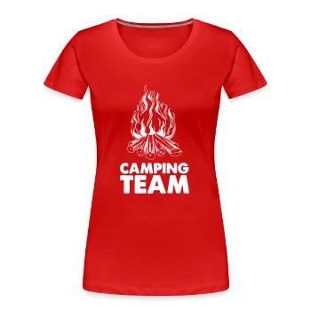 Feu de camp de l’équipe de camping - T-shirt bio Premium Femme - rouge - Devant - Mia (176cm)