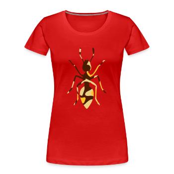 ANT / AMEISE FROM ABOVE - CAMO / CAMOUFLAGE - Frauen Premium Bio T-Shirt - Rot - Vorne - Mia (176cm)
