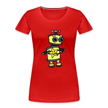 Robot Starlette Star Fantasy Enfants Bébé Enfant - T-shirt bio Premium Femme - rouge - Devant - Mia (176cm)
