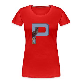 Alphabet, letter P with Parrot - Women's Premium Organic T-Shirt - red - Front - Mia (176cm)