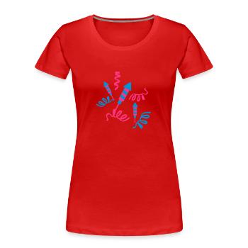 Feuerwerk Party - Frauen Premium Bio T-Shirt - Rot - Vorne - Mia (176cm)