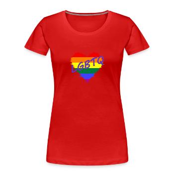 Lgbtq pride flag CSD Rainbow Regenbogen LGBT - Frauen Premium Bio T-Shirt - Rot - Vorne - Mia (176cm)