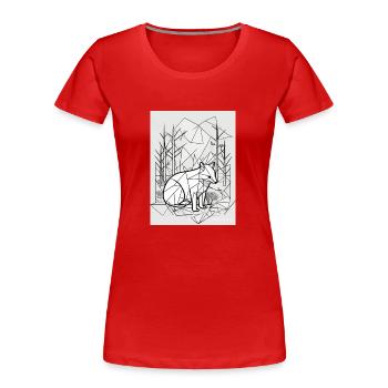 Geometrische Natur - Frauen Premium Bio T-Shirt - Rot - Vorne - Mia (176cm)
