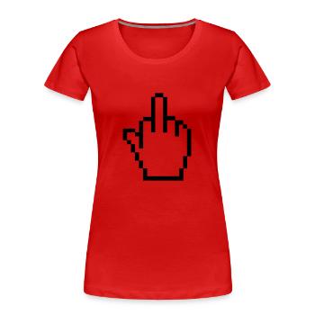 Middle finger - Women's Premium Organic T-Shirt - red - Front - Mia (176cm)