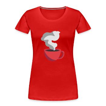 Kaffee Illustration Sticker Rote Kaffeetasse - Frauen Premium Bio T-Shirt - Rot - Vorne - Mia (176cm)