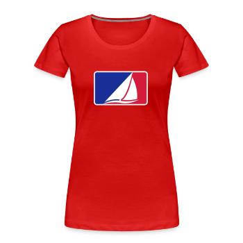 Sailing Boat Sport Logo Design - T-shirt bio Premium Femme - rouge - Devant - Mia (176cm)
