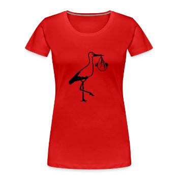 Stork - Women's Premium Organic T-Shirt - red - Front - Mia (176cm)