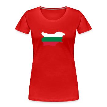 Bulgarien - Frauen Premium Bio T-Shirt - Rot - Vorne - Mia (176cm)