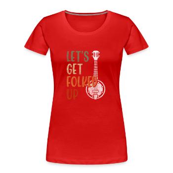 Musique, fête, musique pop - T-shirt bio Premium Femme - rouge - Devant - Mia (176cm)