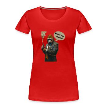 Grumpy Gorilla - Frauen Premium Bio T-Shirt - Rot - Vorne - Mia (176cm)