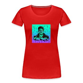 MadMikey Grime Art Sticky Grün - Frauen Premium Bio T-Shirt - Rot - Vorne - Mia (176cm)