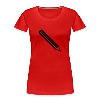 Crayon - T-shirt bio Premium Femme - rouge - Devant - Mia (176cm)