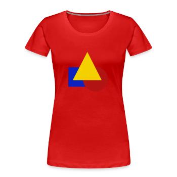 Geometrisch - Frauen Premium Bio T-Shirt - Rot - Vorne - Mia (176cm)