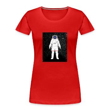 Astronaut im Kosmos - Frauen Premium Bio T-Shirt - Rot - Vorne - Mia (176cm)