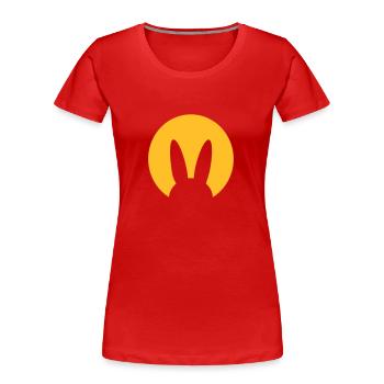 Lièvre - T-shirt bio Premium Femme - rouge - Devant - Mia (176cm)
