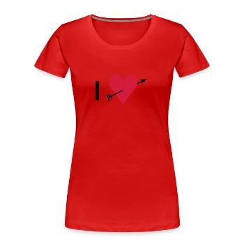 I ♥ / I love - Women's Premium Organic T-Shirt - red - Front - Mia (176cm)
