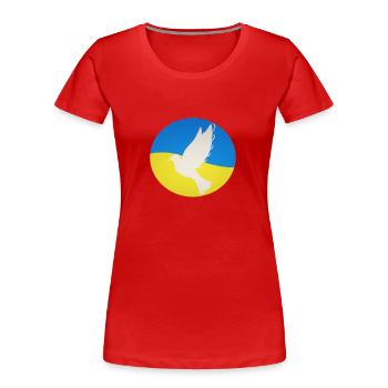 Ukraine Dove of Peace - No War - Women's Premium Organic T-Shirt - red - Front - Mia (176cm)