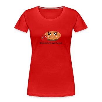 apple to my pie - Frauen Premium Bio T-Shirt - Rot - Vorne - Mia (176cm)