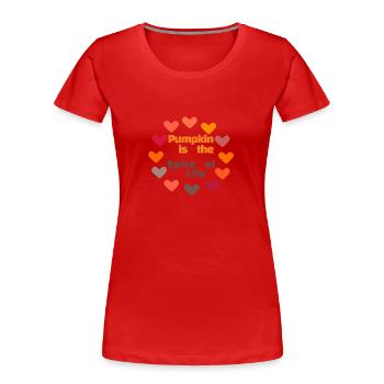 I love clothes / Pumpkin Spice - Frauen Premium Bio T-Shirt - Rot - Vorne - Mia (176cm)
