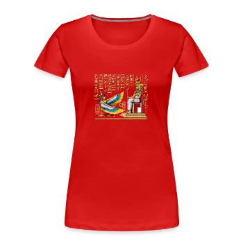 Ägyptische Göttin Maat Isis - Frauen Premium Bio T-Shirt - Rot - Vorne - Mia (176cm)