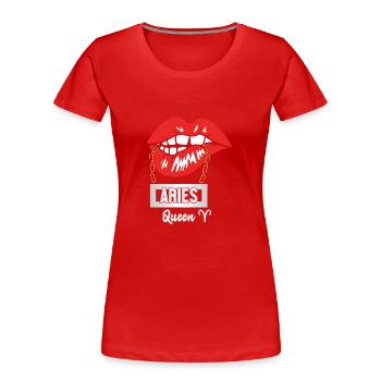 Sternzeichen Widder - Frauen Premium Bio T-Shirt - Rot - Vorne - Mia (176cm)
