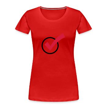 A checkmark - Women's Premium Organic T-Shirt - red - Front - Mia (176cm)