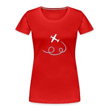 Airplane - Women's Premium Organic T-Shirt - red - Front - Mia (176cm)
