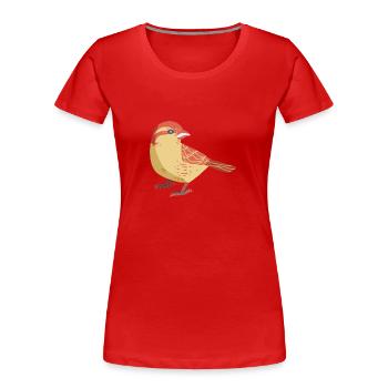 Spatz - Frauen Premium Bio T-Shirt - Rot - Vorne - Mia (176cm)