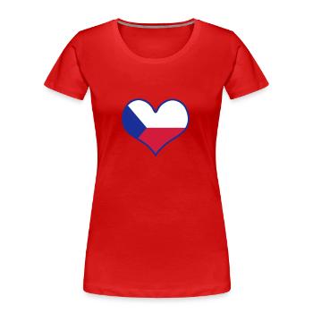 herz tschechien czech - Frauen Premium Bio T-Shirt - Rot - Vorne - Mia (176cm)