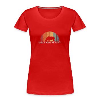 Nashörner Machen Mich Glücklich - Frauen Premium Bio T-Shirt - Rot - Vorne - Mia (176cm)