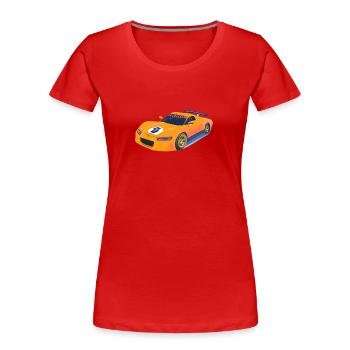 Rennauto geld - Frauen Premium Bio T-Shirt - Rot - Vorne - Mia (176cm)
