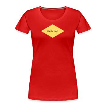 Wandervögeli - Frauen Premium Bio T-Shirt - Rot - Vorne - Mia (176cm)