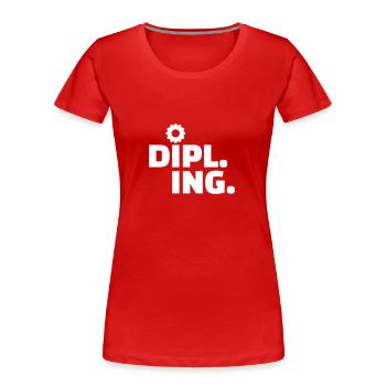 Ingenieur - Frauen Premium Bio T-Shirt - Rot - Vorne - Mia (176cm)