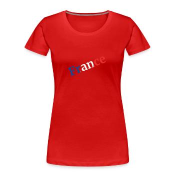 FRANCE - Frauen Premium Bio T-Shirt - Rot - Vorne - Mia (176cm)