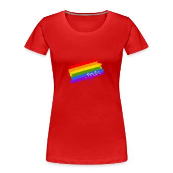 Pride Rainbow Modern LBGTQ+ - Frauen Premium Bio T-Shirt - Rot - Vorne - Mia (176cm)