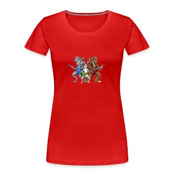 Heavy-Metal-Kryptiden - Frauen Premium Bio T-Shirt - Rot - Vorne - Mia (176cm)