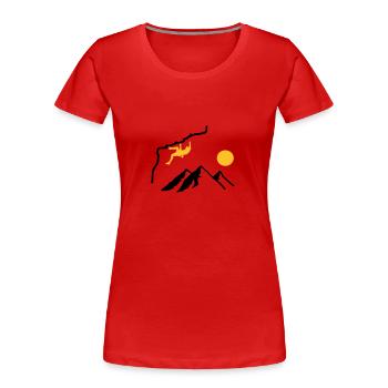 Klettern - Frauen Premium Bio T-Shirt - Rot - Vorne - Mia (176cm)