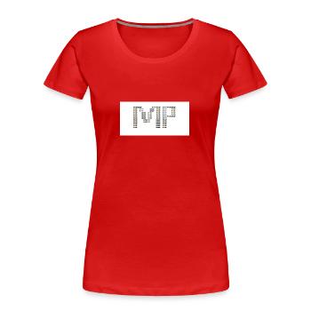 MP ART OF LETTERS - Frauen Premium Bio T-Shirt - Rot - Vorne - Mia (176cm)