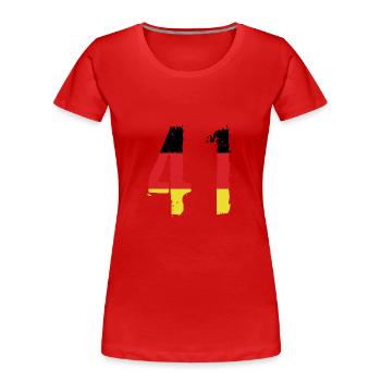 Maillot 41 Numéro Allemagne - T-shirt bio Premium Femme - rouge - Devant - Mia (176cm)