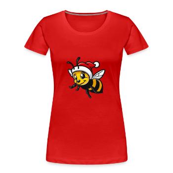 Noël des abeilles - T-shirt bio Premium Femme - rouge - Devant - Mia (176cm)