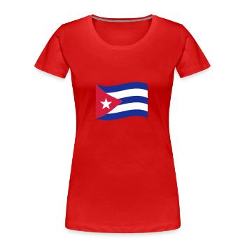 Kuba - Frauen Premium Bio T-Shirt - Rot - Vorne - Mia (176cm)