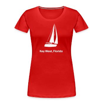Segelboot Key West Florida - Frauen Premium Bio T-Shirt - Rot - Vorne - Mia (176cm)