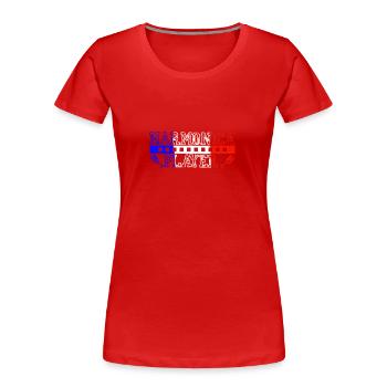Harmonica player patriote pour harmoniciste - T-shirt bio Premium Femme - rouge - Devant - Mia (176cm)