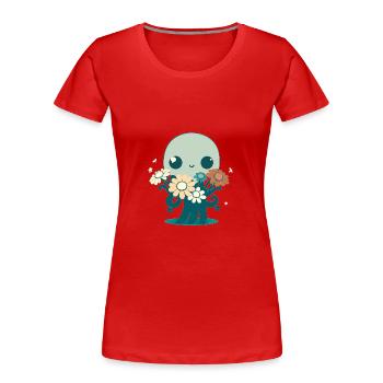 Liebevolle Tentakel 1 - Frauen Premium Bio T-Shirt - Rot - Vorne - Mia (176cm)